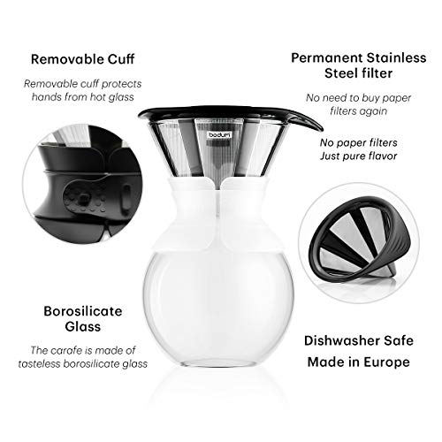 Bodum Pour Over Coffee Maker, 17 Ounce, .5 Liter, Cork Band